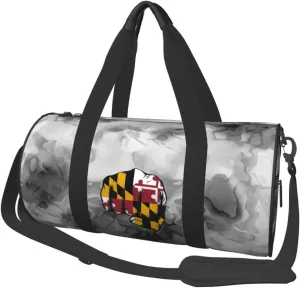 Flag of Maryland Fist Power Convertible Garment Bag with Shoulder Strap, Carry on Garment Duffel Bag for Men Women - Rolling Foldable for Travel Luggage Bags (Black)