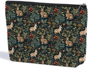 Forest Rabbit Classic Flower Botanical Floral Makeup Bag Toiletry Bag Cosmetic Bag Christmas Boss Day Birthday Thanksgiving Graduation Gifts for Women Girls Sister Coworker Friend Boss Lady Teacher