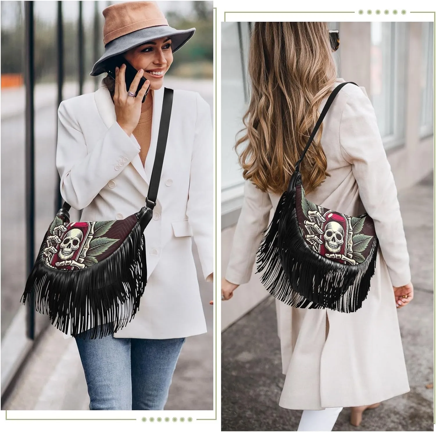 Fringe Handbag Crossbody with Tassel Hobo Bag Fringe Purses for Women Western
