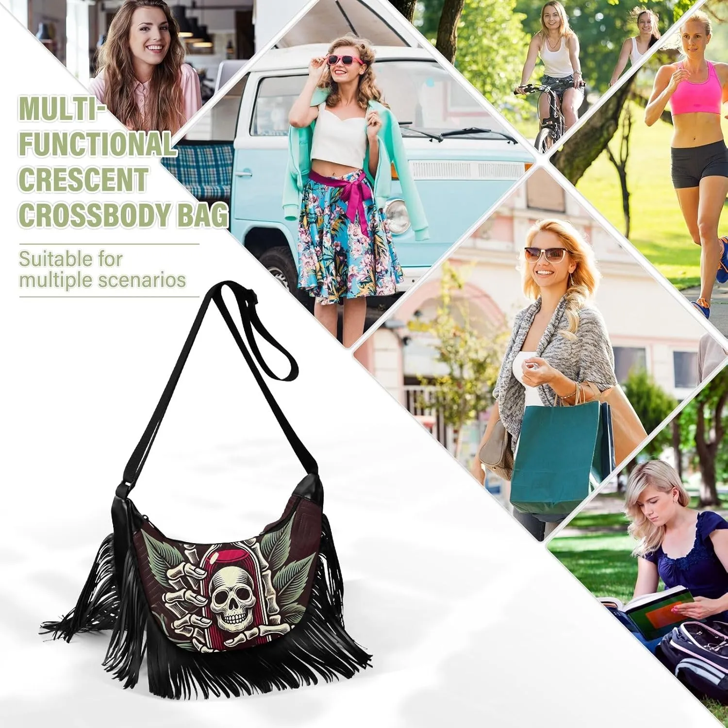 Fringe Handbag Crossbody with Tassel Hobo Bag Fringe Purses for Women Western