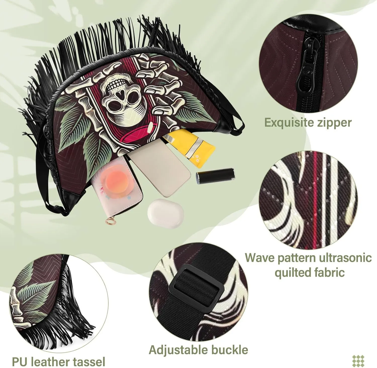 Fringe Handbag Crossbody with Tassel Hobo Bag Fringe Purses for Women Western