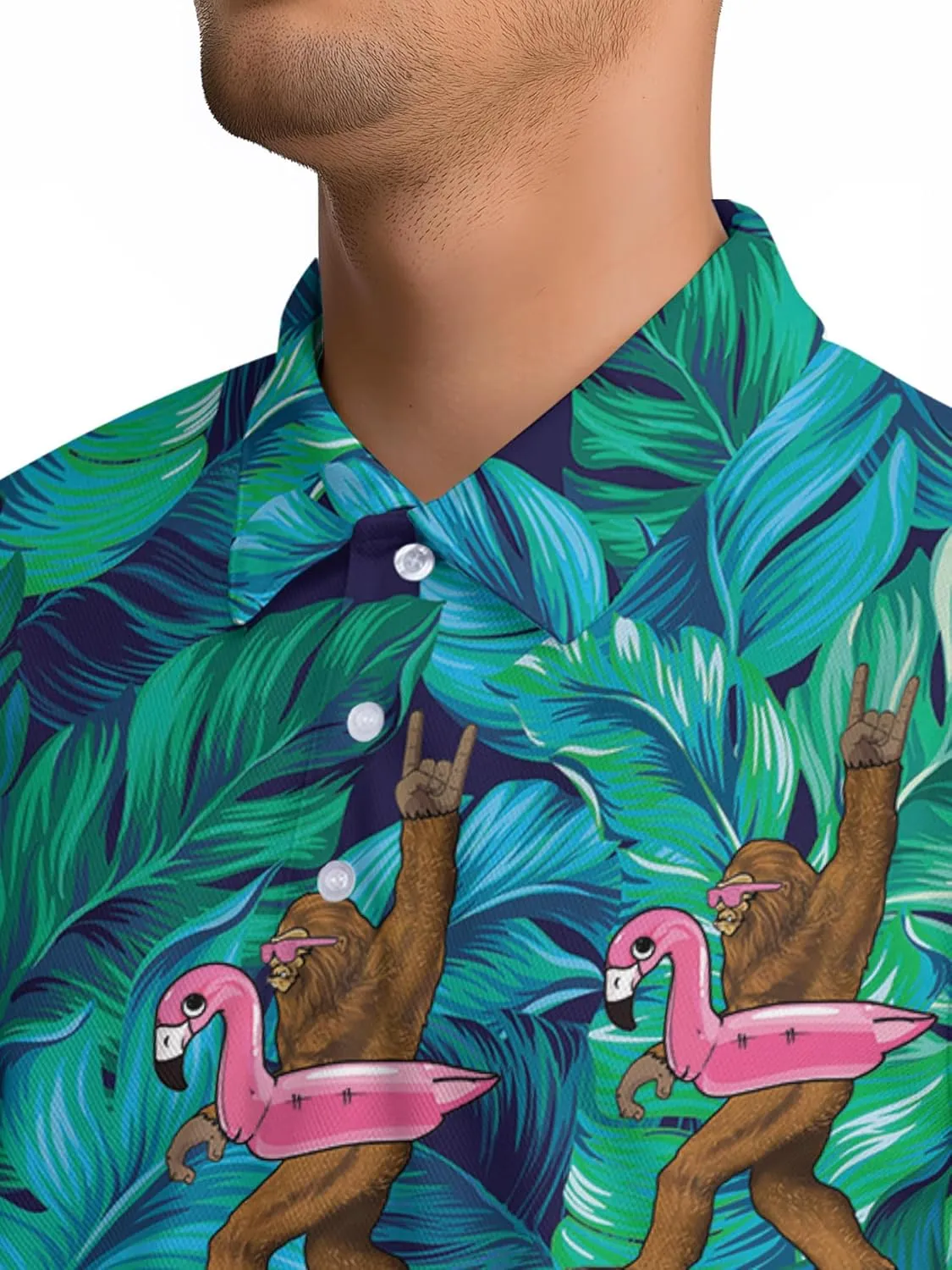 Funny Golf Shirt for Men Hawaiian Print Mens Polo Shirts Summer Polos Gifts