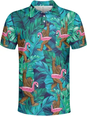 Funny Golf Shirt for Men Hawaiian Print Mens Polo Shirts Summer Polos Gifts