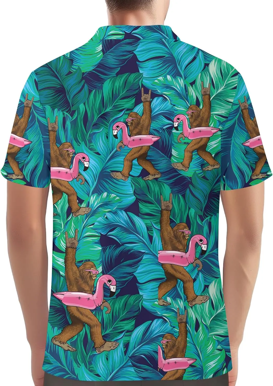 Funny Golf Shirt for Men Hawaiian Print Mens Polo Shirts Summer Polos Gifts