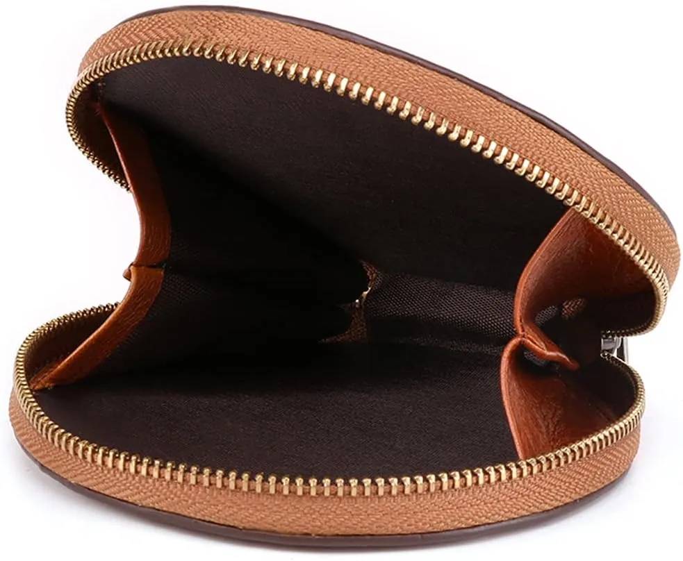 Genuine Leather Coin Purse for Women Wristlet Clutch Bag Coin Organizer Bag Retro Wallet, Blue, One Size