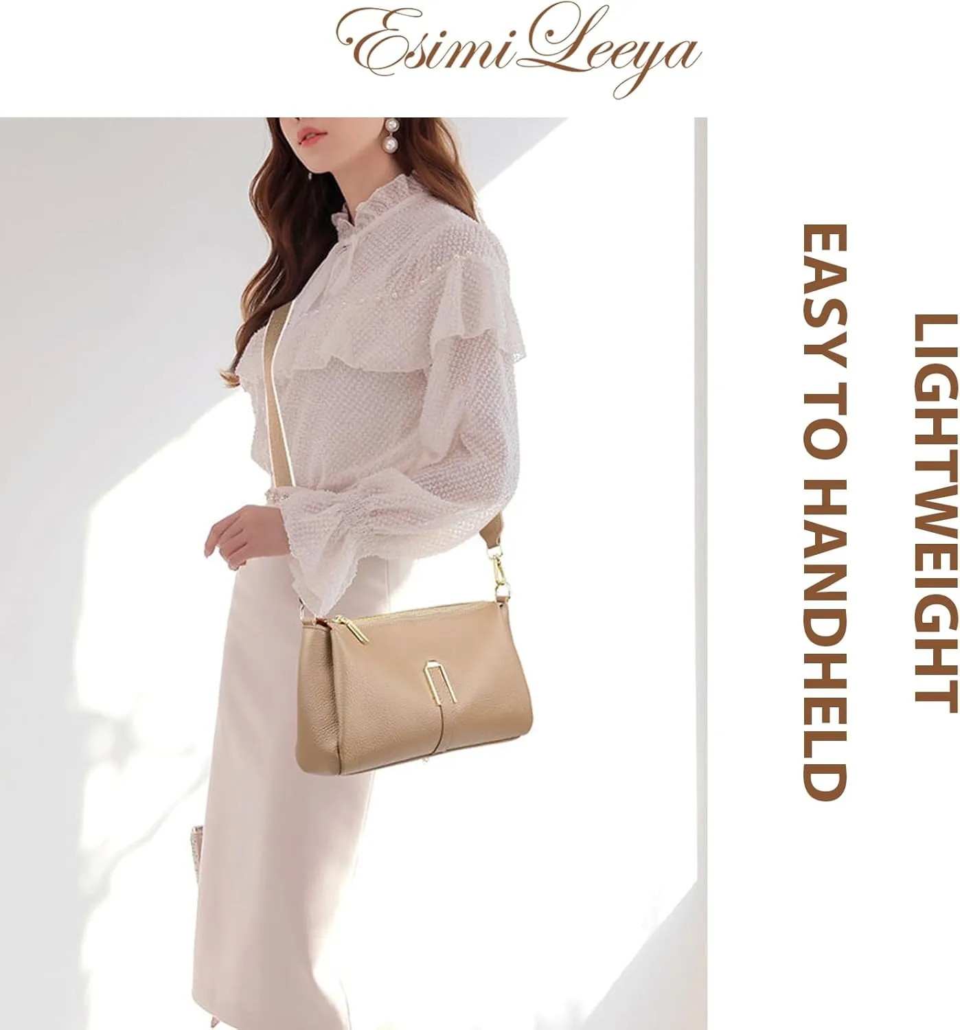 Genuine Leather Crossbody Purses for Women with Adjustable Shoulder Strap Women's Pockets Handbags