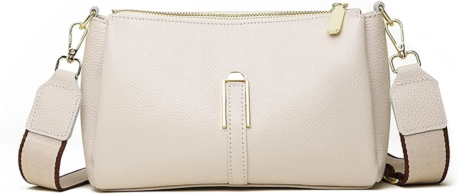 Genuine Leather Crossbody Purses for Women with Adjustable Shoulder Strap Women's Pockets Handbags