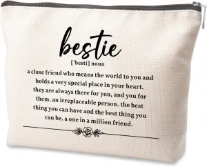 Gift for Best Friend Makeup Bag Bestie Make up Bag for Women Friendship Gifts for Women Bestie Sister Gifts College Sister