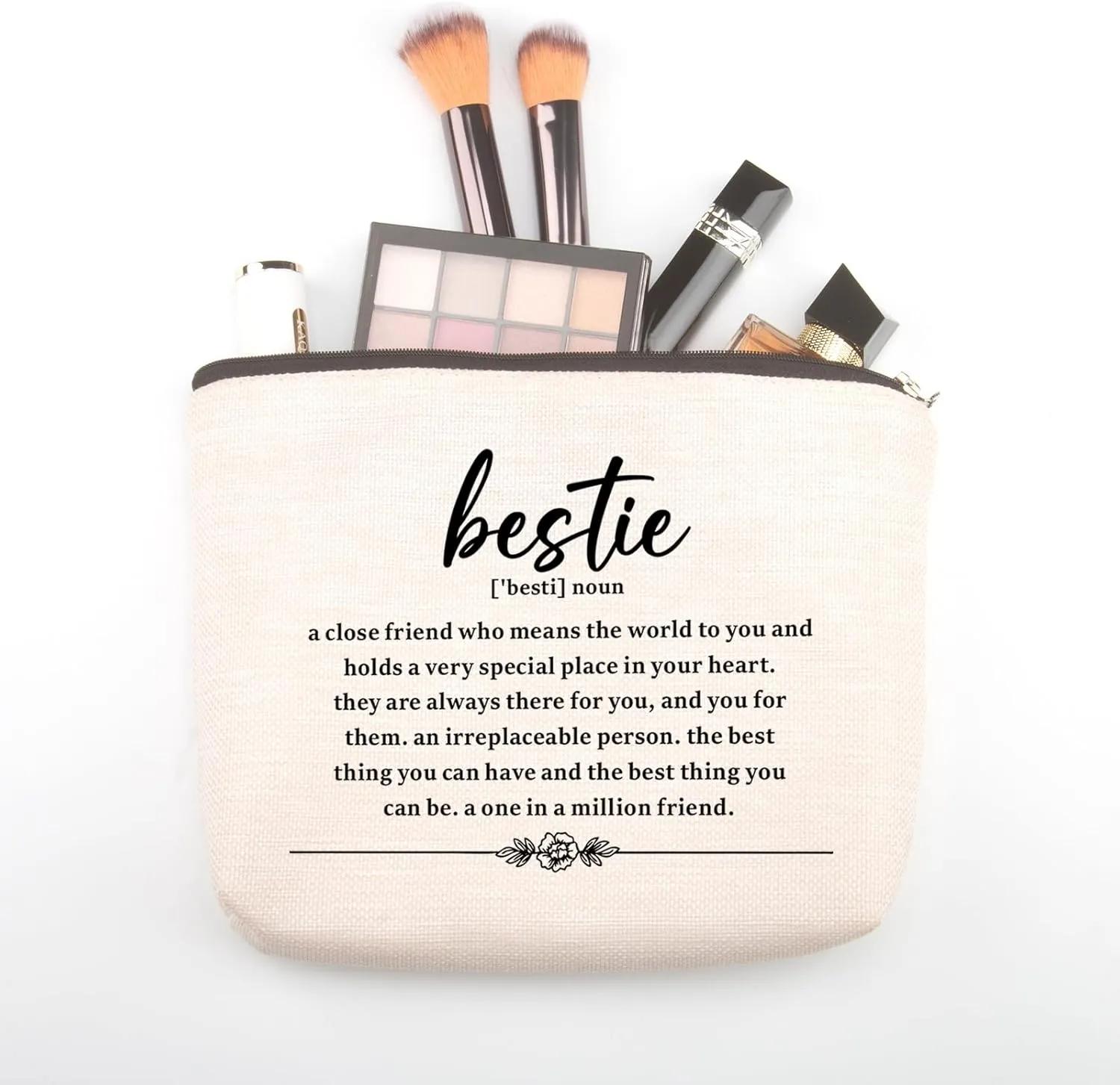 Gift for Best Friend Makeup Bag Bestie Make up Bag for Women Friendship Gifts for Women Bestie Sister Gifts College Sister