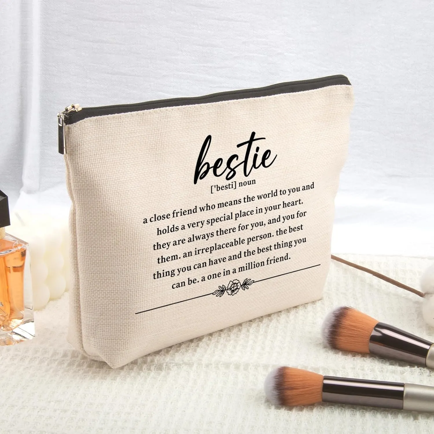 Gift for Best Friend Makeup Bag Bestie Make up Bag for Women Friendship Gifts for Women Bestie Sister Gifts College Sister