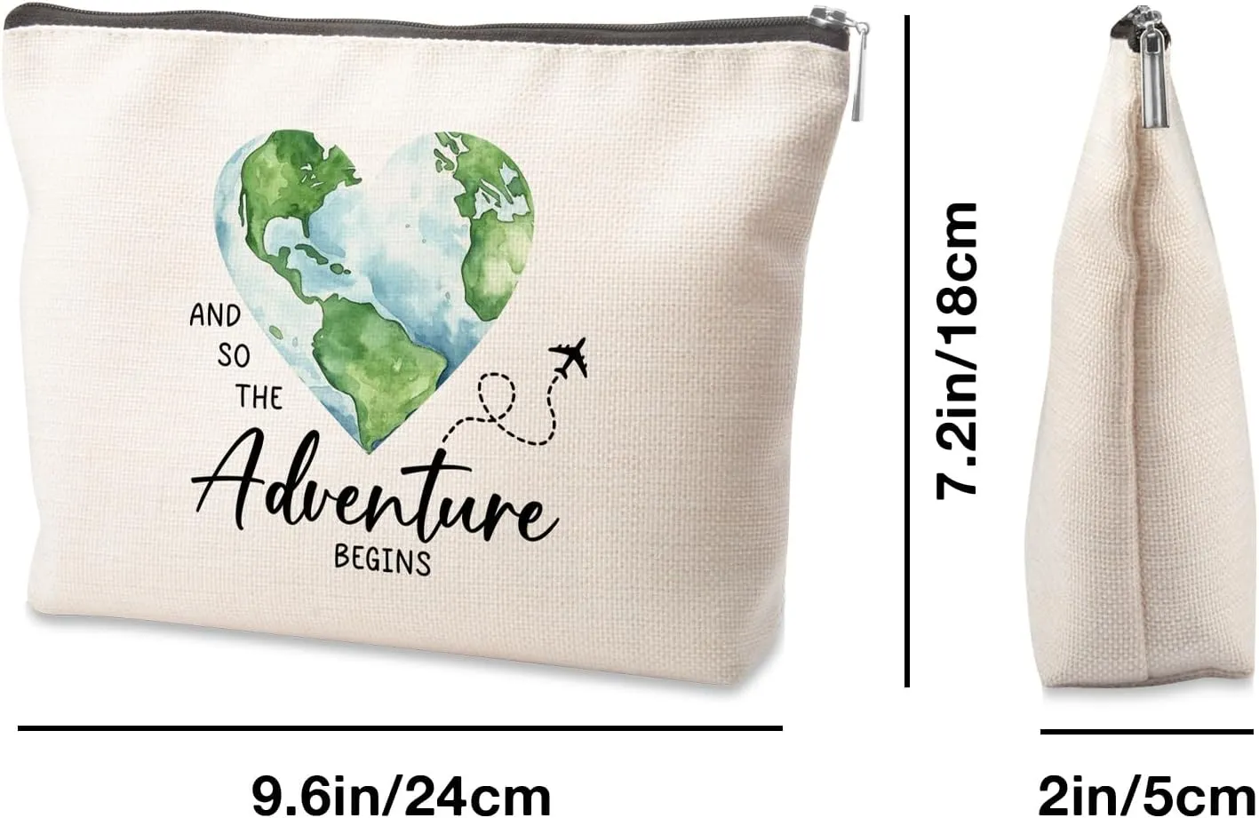 Graduation Gifts Travel Bag Travel Toiletry Bag Teacher's Day Travel Makeup Bag Great Gift for Women Friends Bestie Daughter Teacher Graduation Friendship Birthday Gifts And So The Adventure Begins