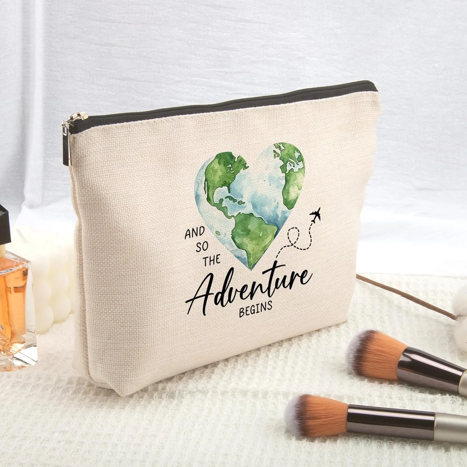 Graduation Gifts Travel Bag Travel Toiletry Bag Teacher's Day Travel Makeup Bag Great Gift for Women Friends Bestie Daughter Teacher Graduation Friendship Birthday Gifts And So The Adventure Begins
