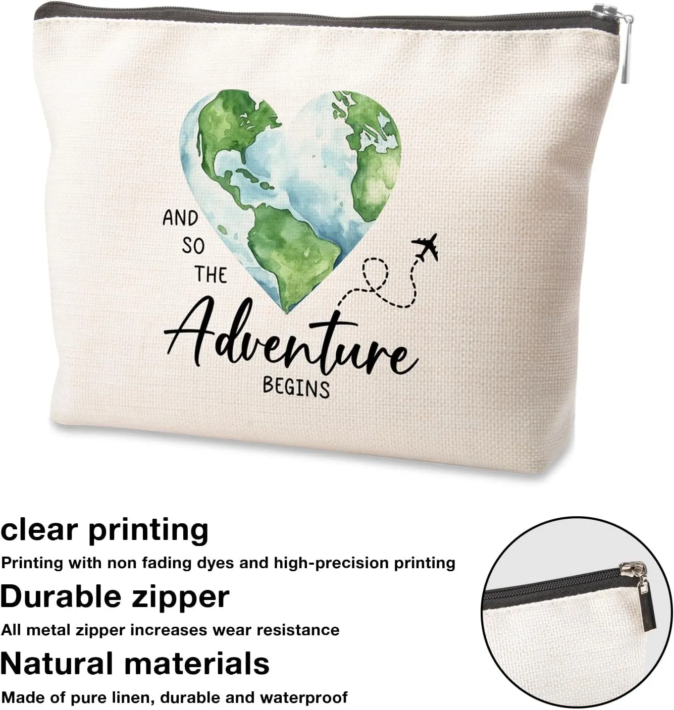 Graduation Gifts Travel Bag Travel Toiletry Bag Teacher's Day Travel Makeup Bag Great Gift for Women Friends Bestie Daughter Teacher Graduation Friendship Birthday Gifts And So The Adventure Begins