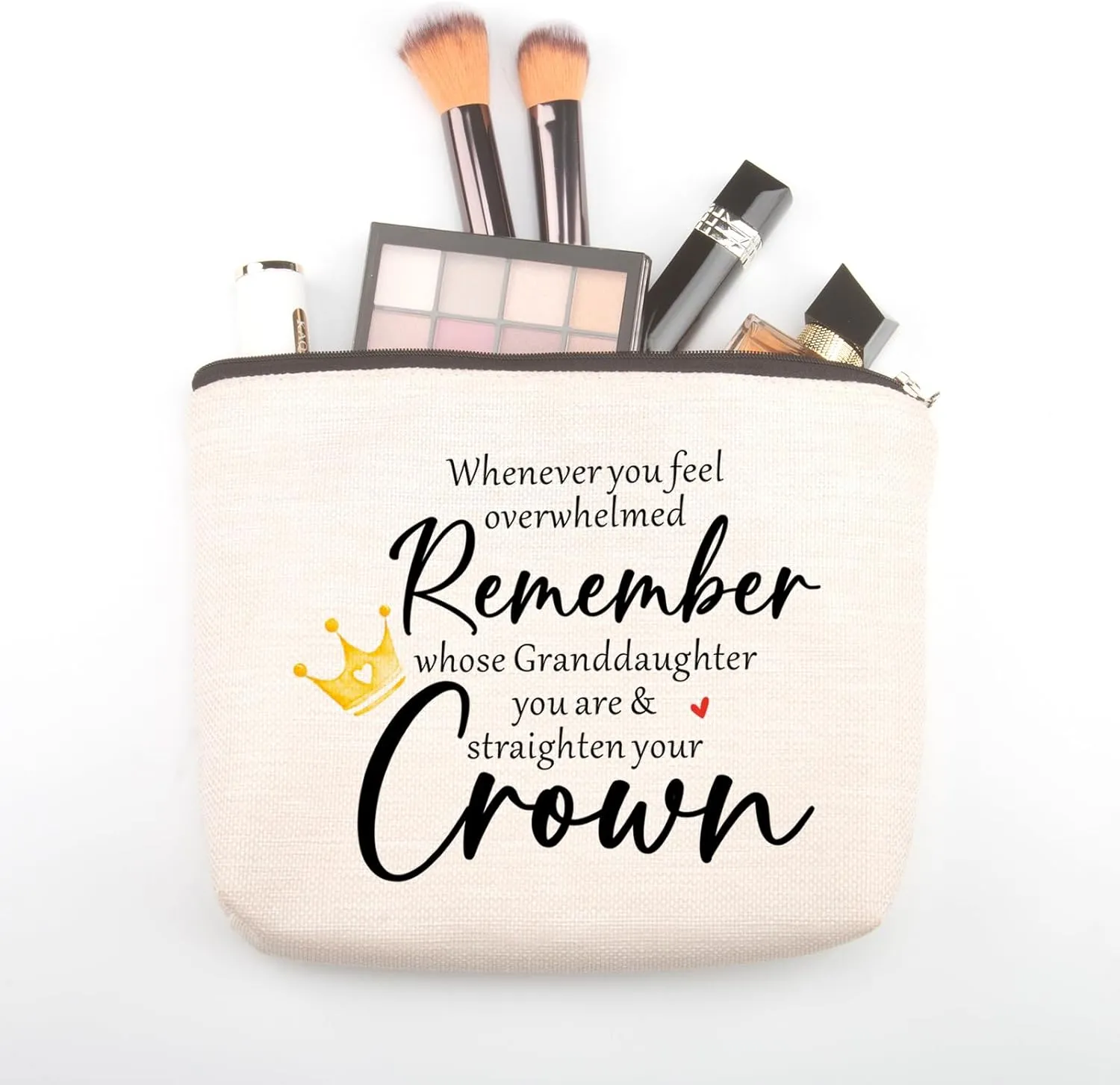 Granddaughter Gifts from Grandma Makeup Bag Whenever You Feel Overwhelmed Remember Whose Granddaughter You Are Make up Bag Gifts for Granddaughter Graduation Gifts Birthday Christmas
