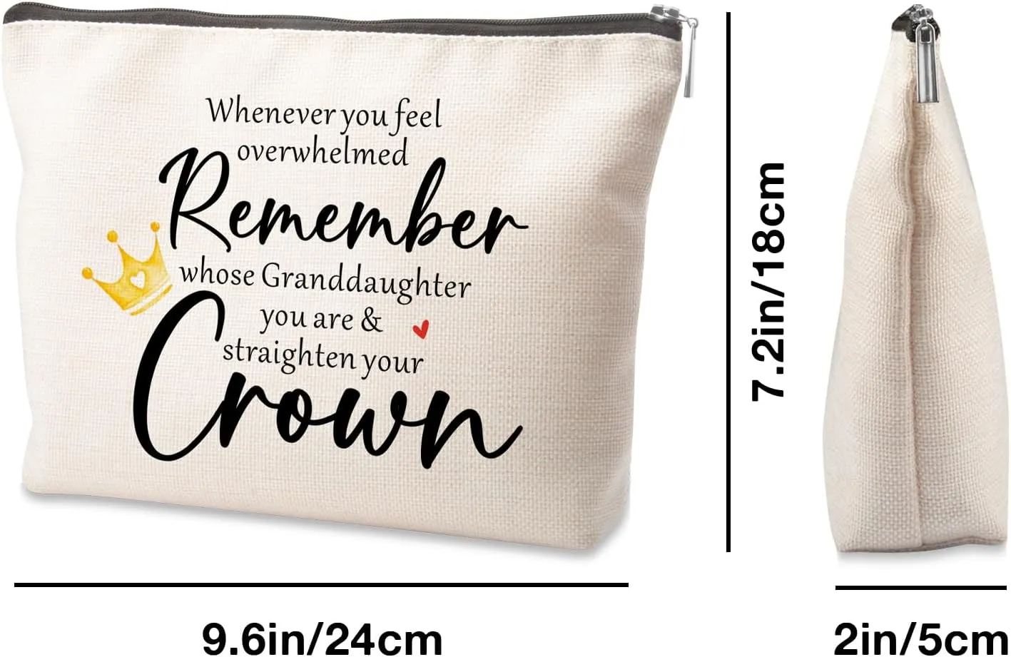 Granddaughter Gifts from Grandma Makeup Bag Whenever You Feel Overwhelmed Remember Whose Granddaughter You Are Make up Bag Gifts for Granddaughter Graduation Gifts Birthday Christmas