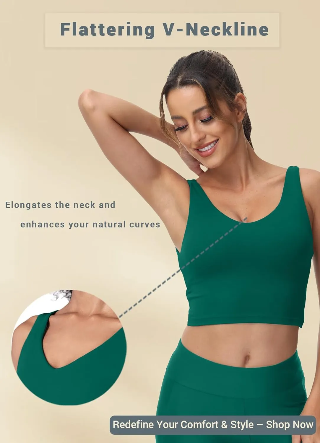 High Neck Sports Bra for Women Longline Full Coverage Sports Bras Medium Impact Padded Workout Crop Tops for Yoga Gym