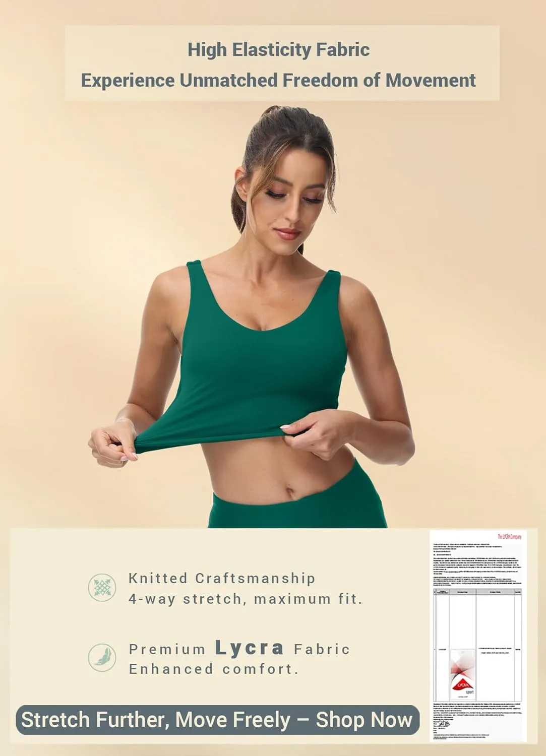 High Neck Sports Bra for Women Longline Full Coverage Sports Bras Medium Impact Padded Workout Crop Tops for Yoga Gym