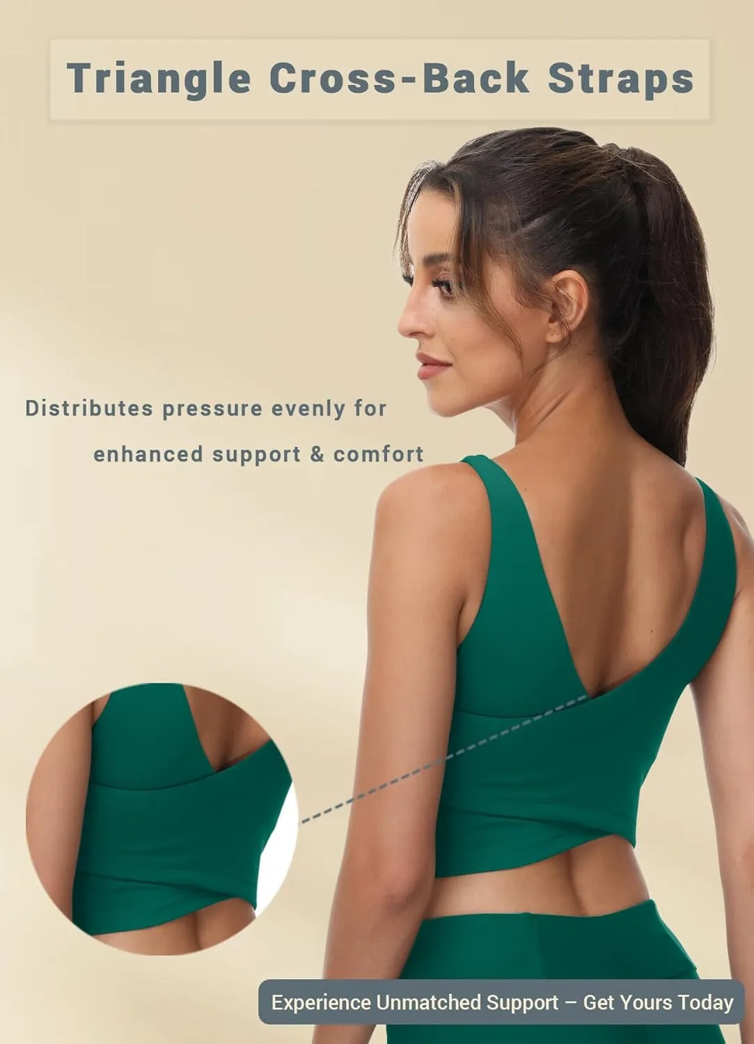 High Neck Sports Bra for Women Longline Full Coverage Sports Bras Medium Impact Padded Workout Crop Tops for Yoga Gym
