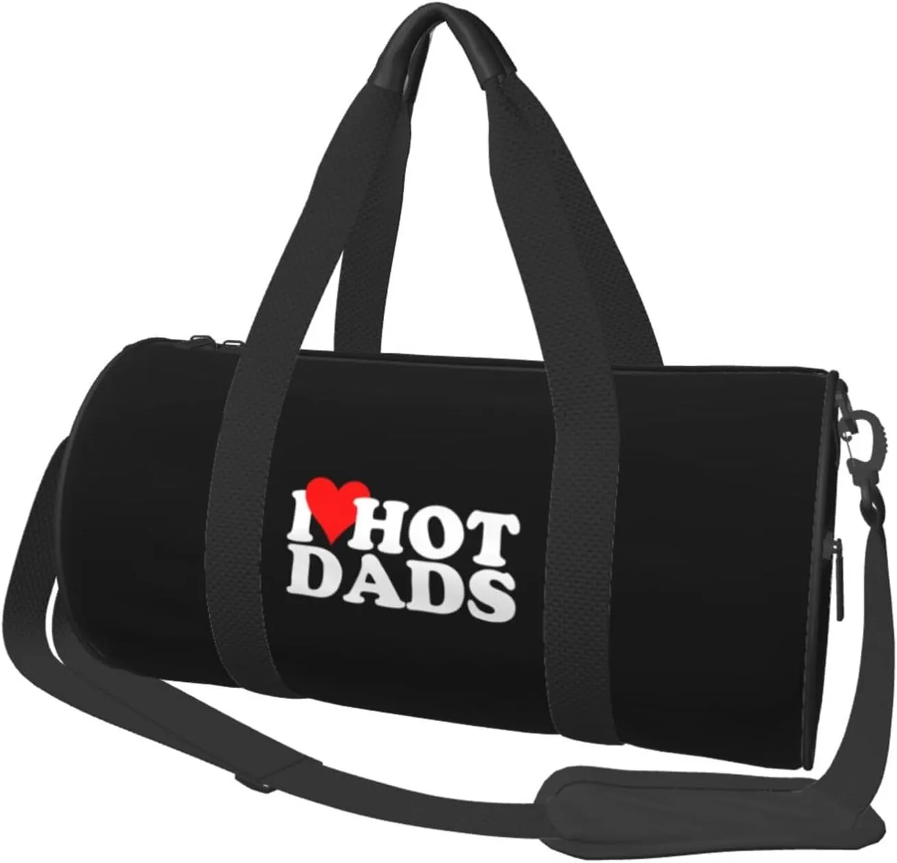 I Love Hot Dads Convertible Garment Bag with Shoulder Strap, Carry on Garment Duffel Bag for Men Women - Rolling Foldable for Travel Luggage Bags (Black)