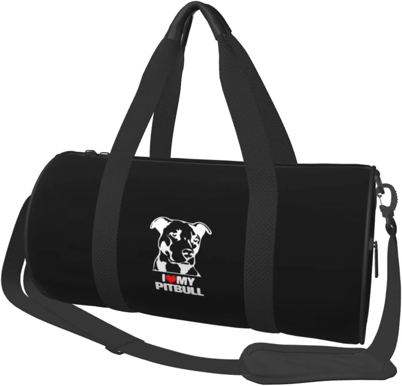 I Love My Pitbull Convertible Garment Bag with Shoulder Strap, Carry on Garment Duffel Bag for Men Women - Rolling Foldable for Travel Luggage Bags (Black)
