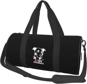 I Love My Pitbull Convertible Garment Bag with Shoulder Strap, Carry on Garment Duffel Bag for Men Women - Rolling Foldable for Travel Luggage Bags (Black)