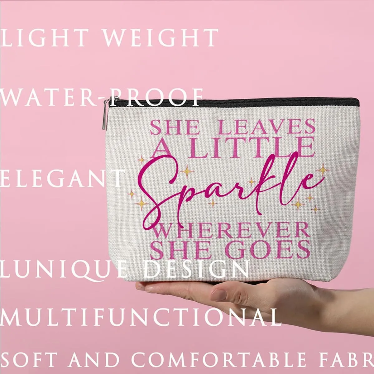 Inspirational Quotes Makeup Bag Motivational Cheer Up Gifts for Women Friends Bestie Mother Makeup Pouch Encouraging Friendship Appreciation Gifts Birthday Graduation Mothers Day Cosmetic Travel Bag