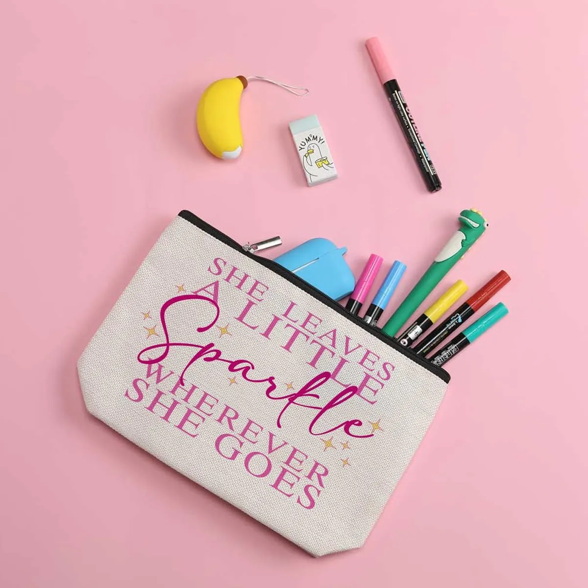 Inspirational Quotes Makeup Bag Motivational Cheer Up Gifts for Women Friends Bestie Mother Makeup Pouch Encouraging Friendship Appreciation Gifts Birthday Graduation Mothers Day Cosmetic Travel Bag