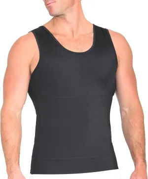 Insta Slim by I.S. Pro -Made in USA- Compression Muscle Tank for Men W/ 2 Layer Slimming Belt for Double Belly & Back Support