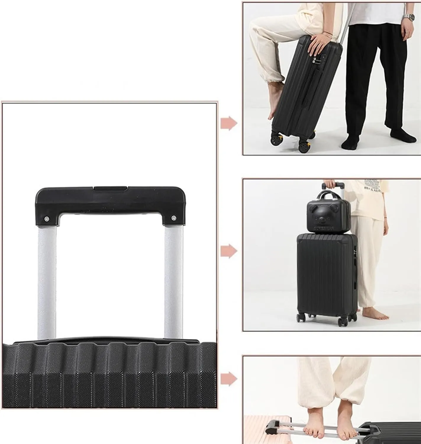 IRYZE Lightweight Suitcase Suitcase With Spinner Wheels Hardshell Lightweight Rolling Suitcases For Business Travel Carry on Luggage (Color : White, Size : 24in)