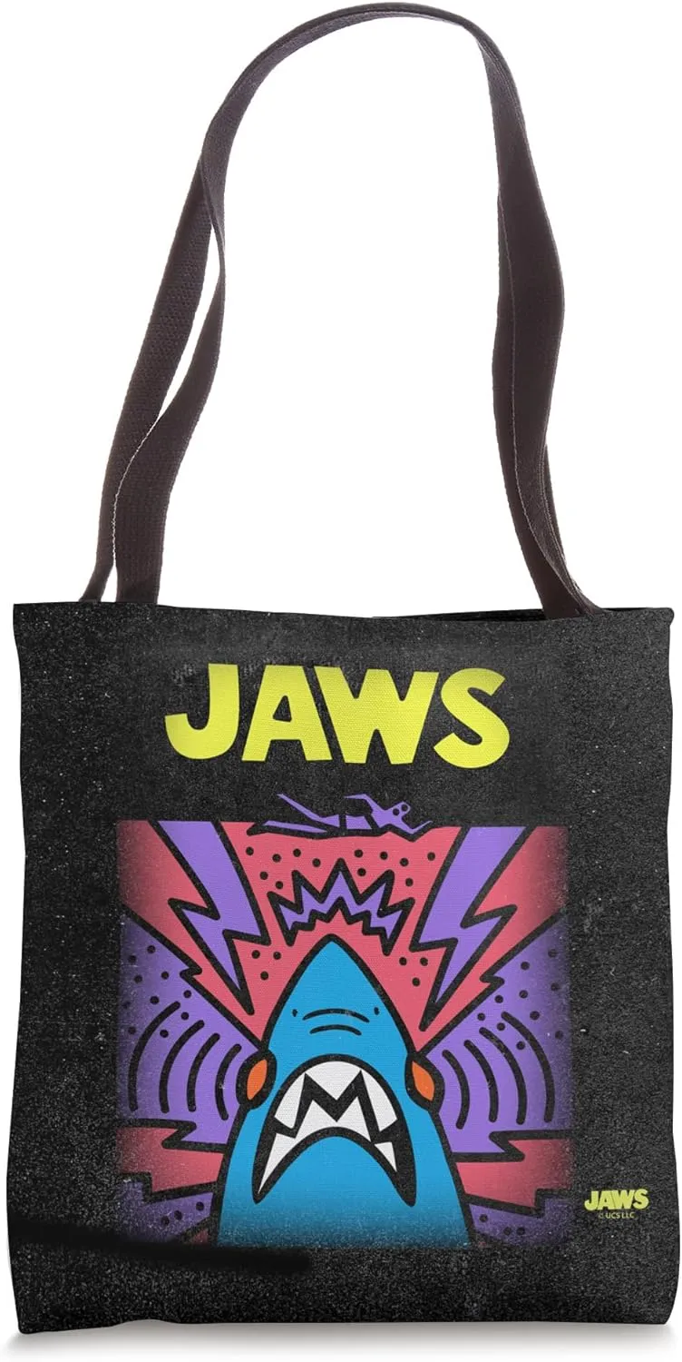 Jaws 50th Anniversary Poster Pop Art Style Front & Back Tote Bag