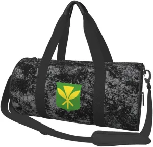 Kanaka Maoli Native Hawaiian Flag Convertible Garment Bag with Shoulder Strap, Carry on Garment Duffel Bag for Men Women - Rolling Foldable for Travel Luggage Bags (Black)