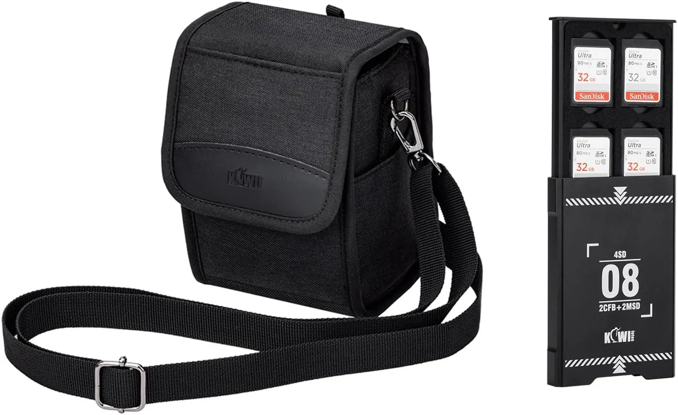 KIWIFOTOS Travel Camera Bag Case for Fujifilm Fuji X100VI X100V X100F Sony A6700   Pop-up Aluminum SD Memory Card Case