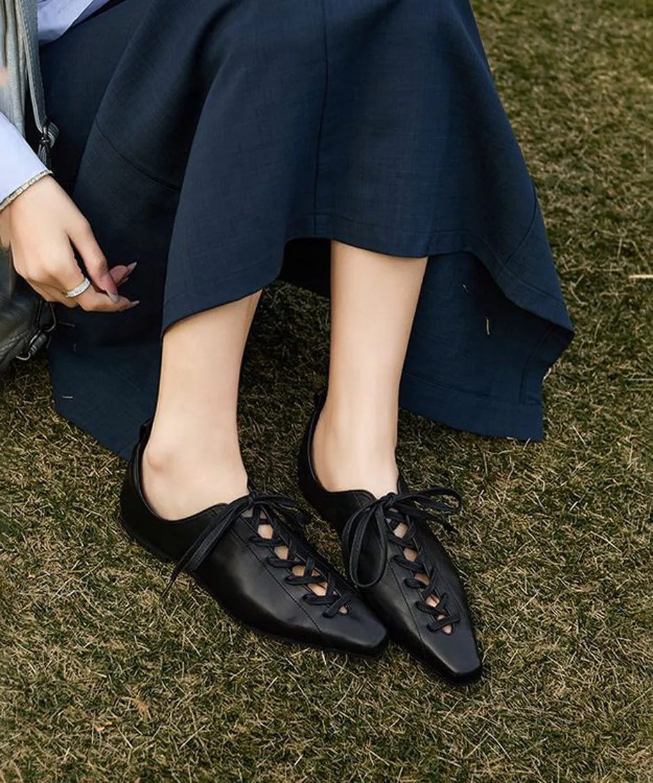 Lace Up Flat Shoes