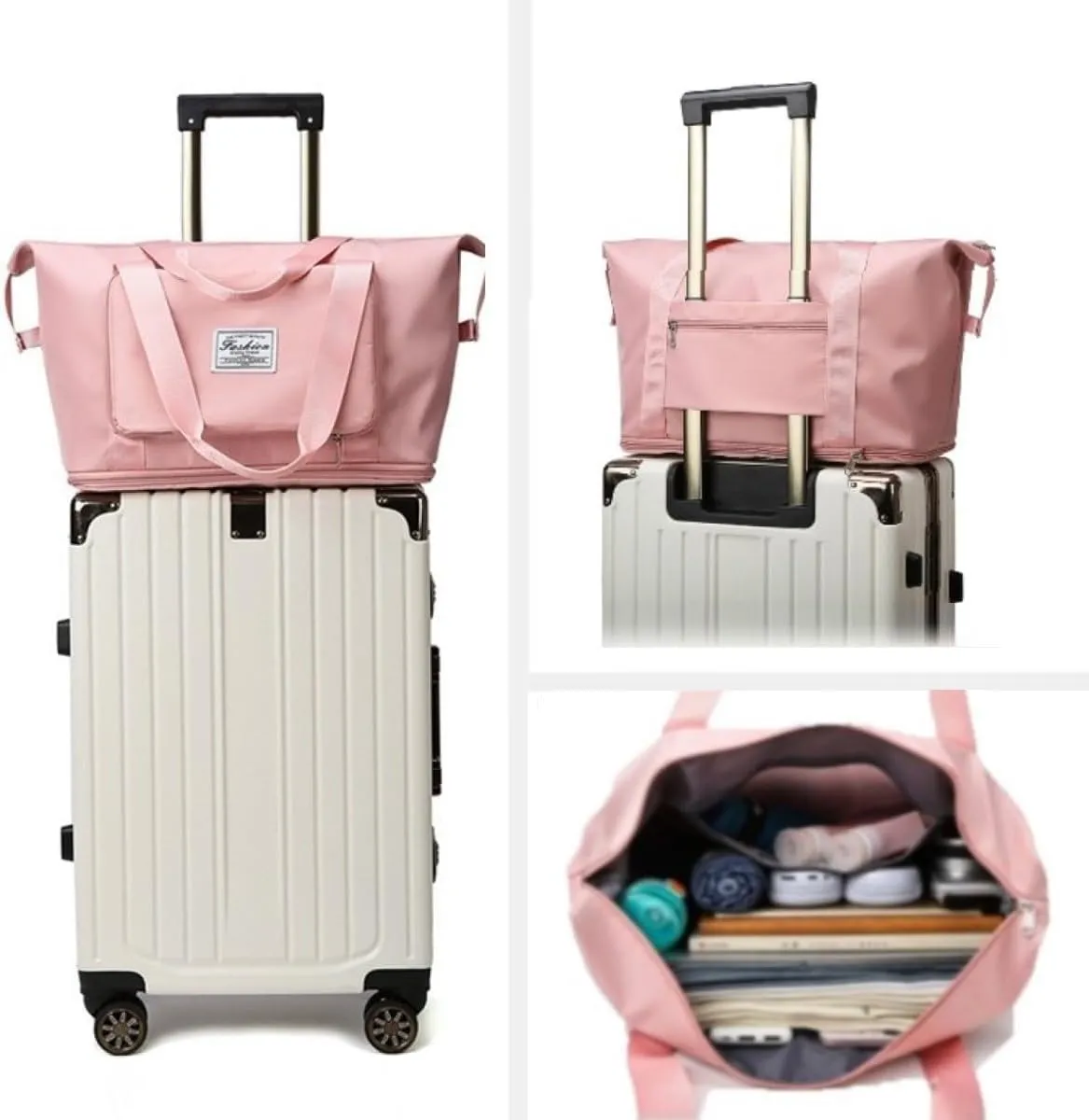 Large Capacity Travel Duffel with Detachable Strap, Lightweight Gym Bag, Waterproof Airplane Bag