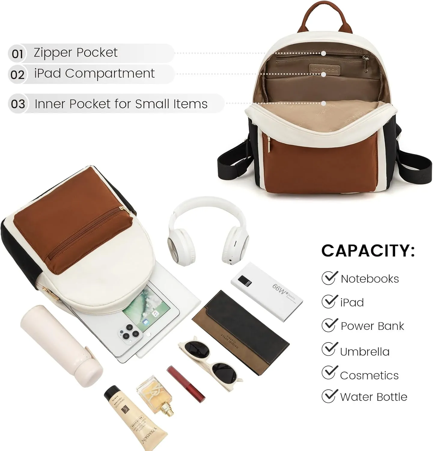 LOVEVOOK Mini Backpack for Women Light Weight Small Waterproof Backpack Purses Daily Backpack