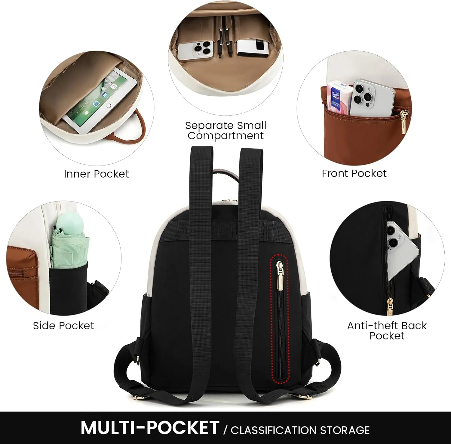 LOVEVOOK Mini Backpack for Women Light Weight Small Waterproof Backpack Purses Daily Backpack