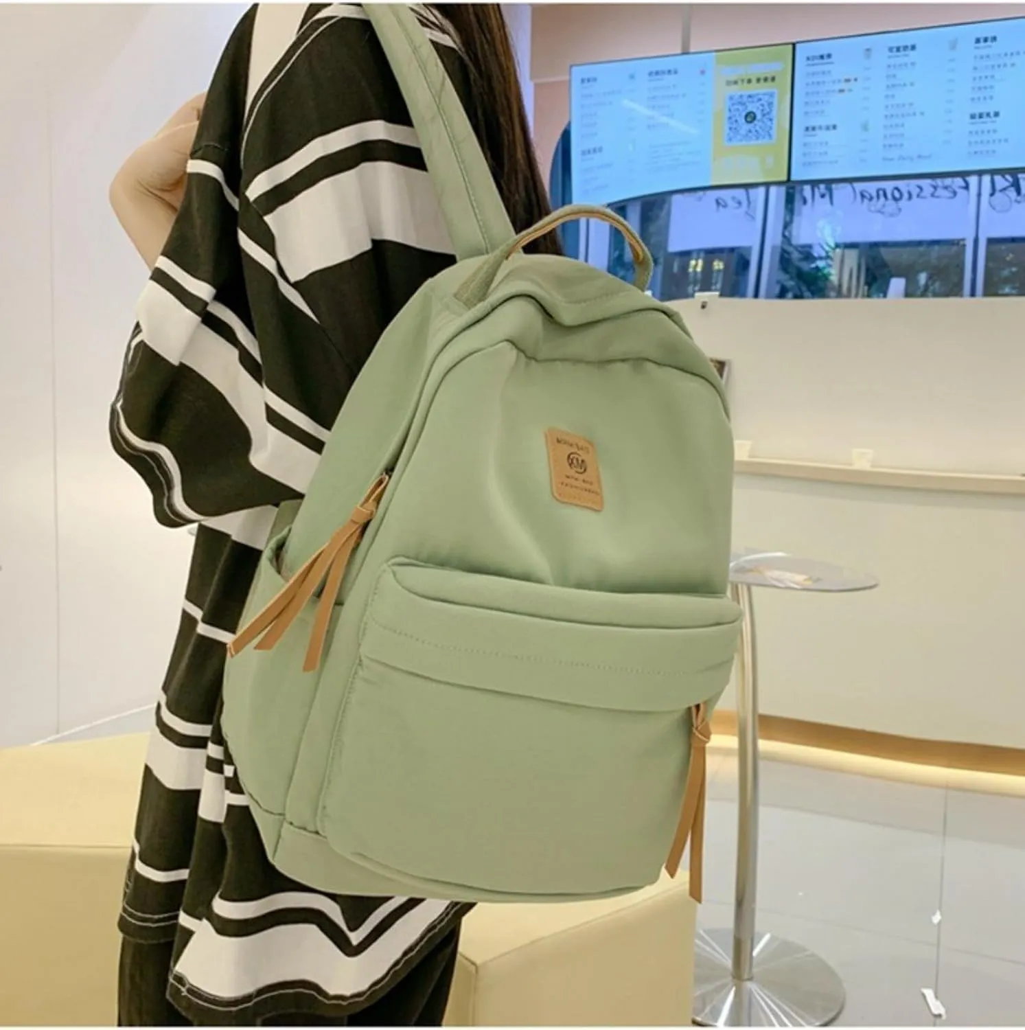 LueWeiLIFE Cute Aesthetic Backpack Lightweight Bag Laptop Backpack Casual Kawaii Daypacks Rucksack for Travel Work (B)