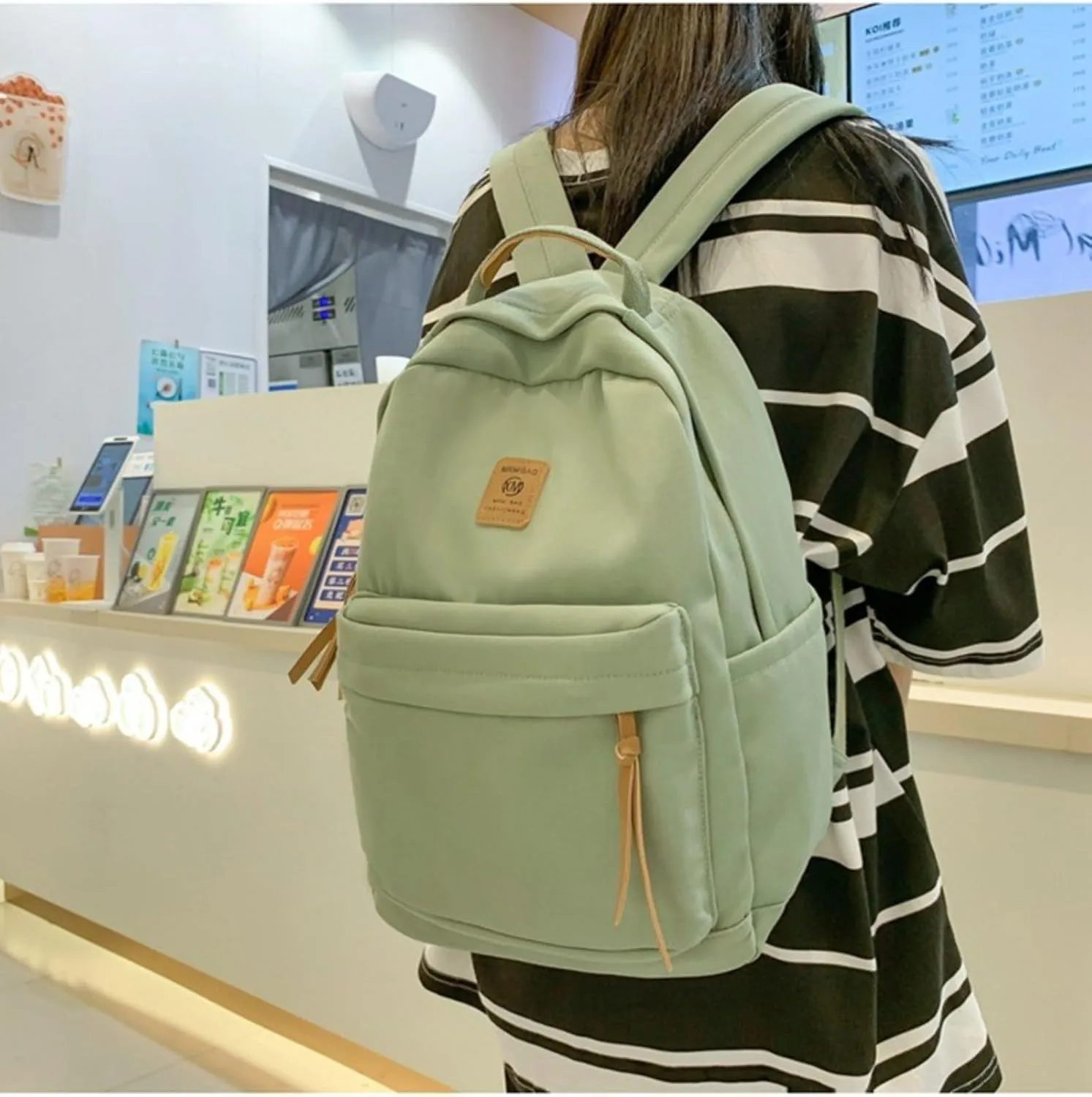 LueWeiLIFE Cute Aesthetic Backpack Lightweight Bag Laptop Backpack Casual Kawaii Daypacks Rucksack for Travel Work (B)