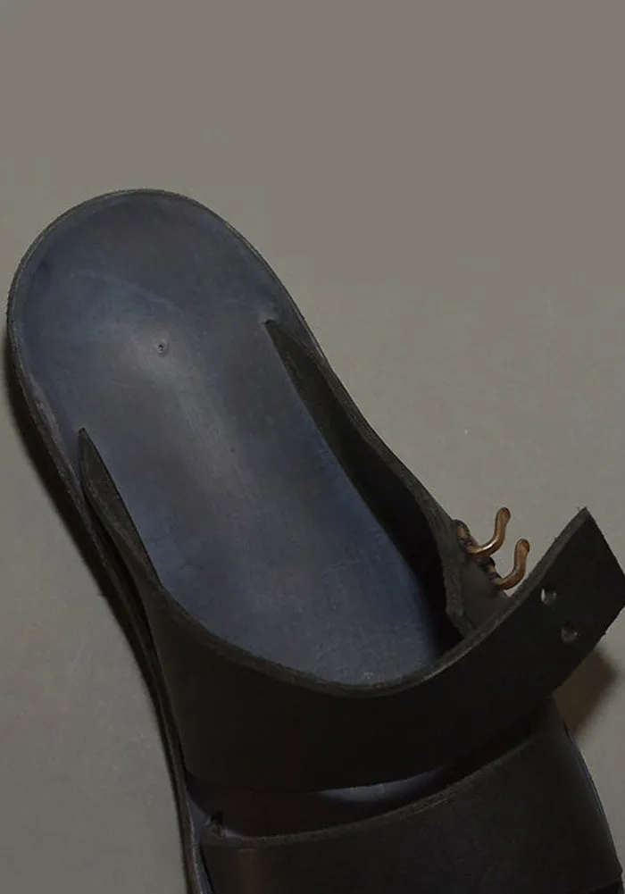 m.a  by Maurizio Amadei MENS TOP STRAP LEATHER SANDALS BLACK