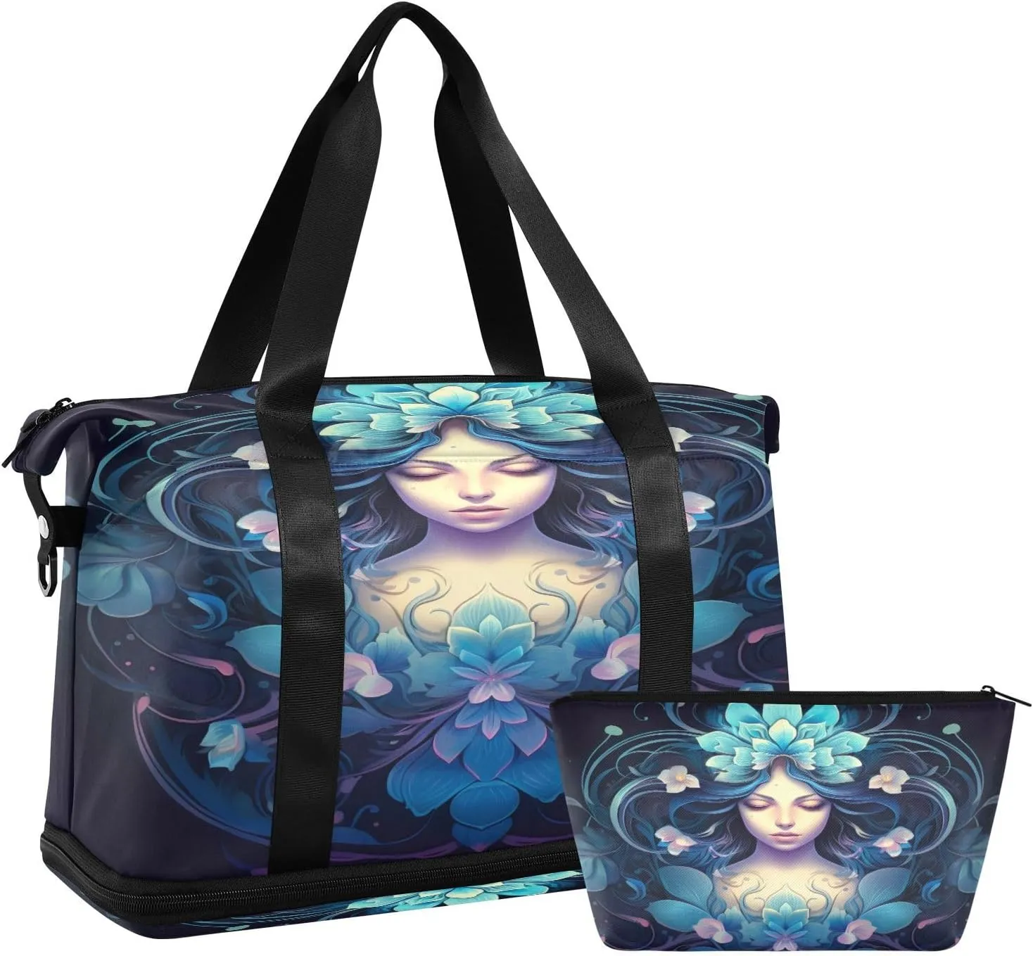 Mandalorian Sports Gym Bag with Waterproof Dry Wet Pocket, Travel Duffel Bag for Women MenWorkout Bag Fits Yoga, Swimming