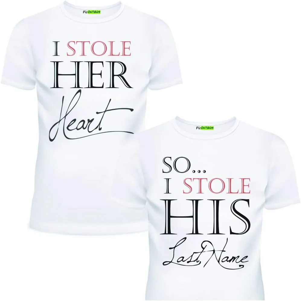 Matching Shirts Set for Married Couples Husband and Wife Wedding Gift Anniversary Newlywed