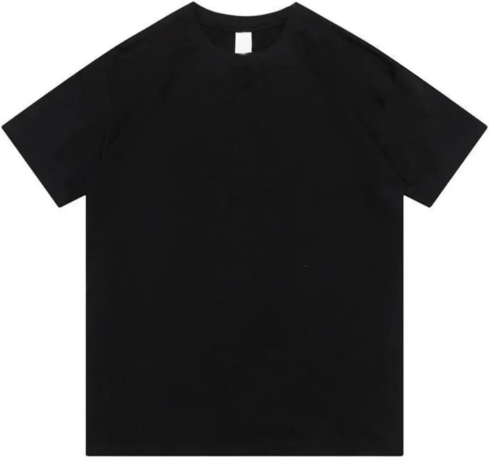Men Cotton Heavyweight Small Neck T-Shirts Solid Color Male Short-Sleeved TOP