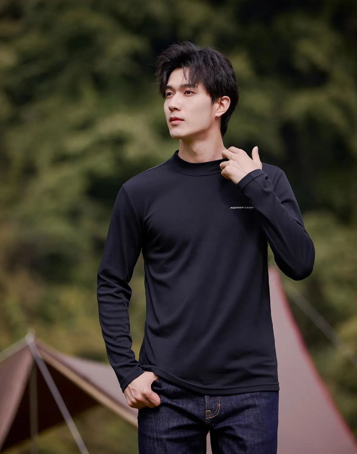 Mens Half Turtleneck Long Sleeve Pullover Basic Designed Undershirt Warm Slim Fit T Shirt