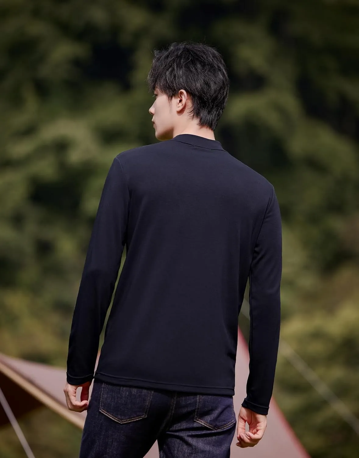 Mens Half Turtleneck Long Sleeve Pullover Basic Designed Undershirt Warm Slim Fit T Shirt