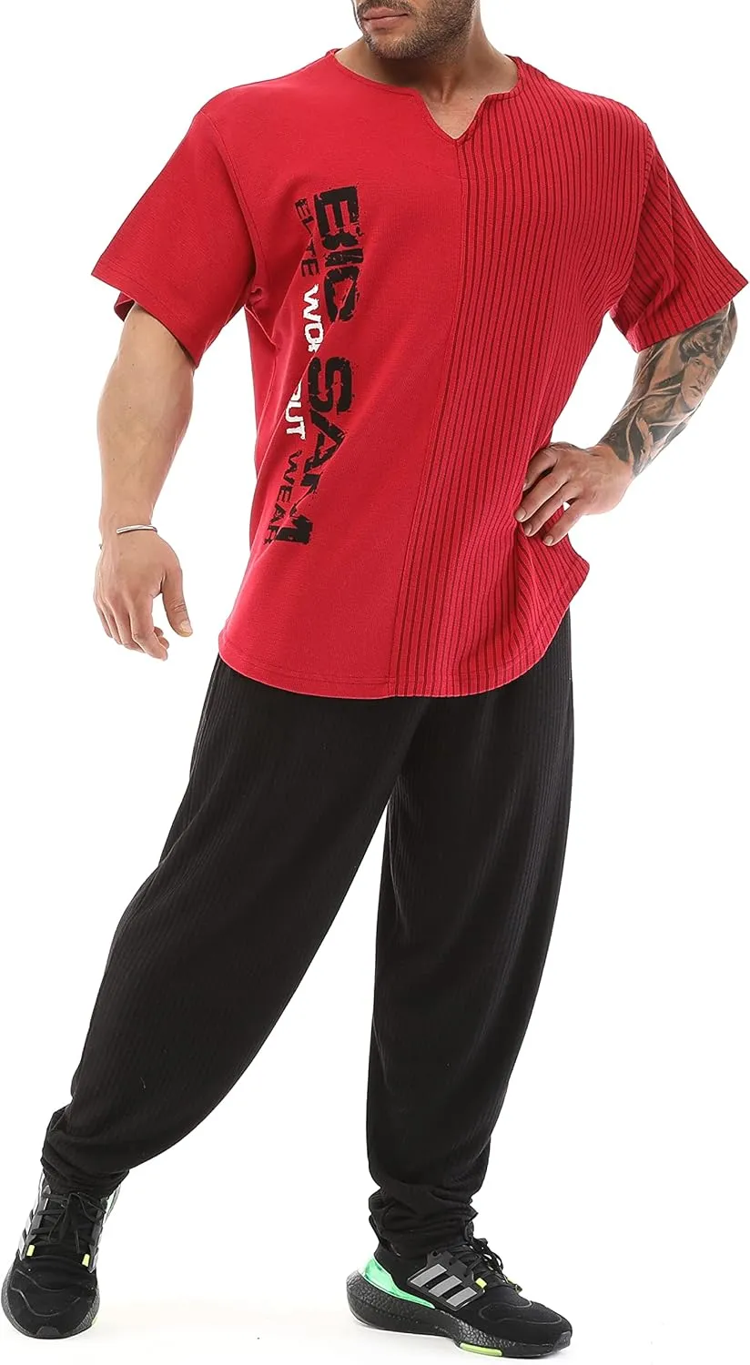 Men's Oversize T-Shirt, Cotton Fabric, Active Wear Short Sleeve Top