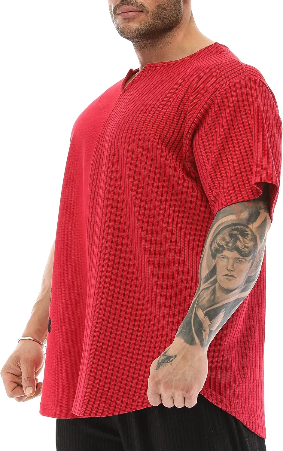 Men's Oversize T-Shirt, Cotton Fabric, Active Wear Short Sleeve Top