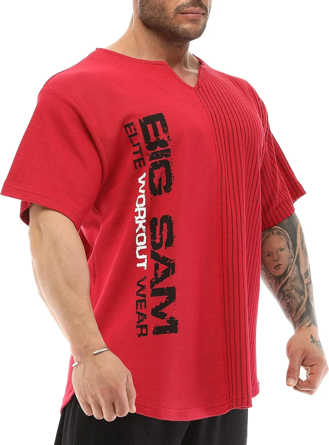 Men's Oversize T-Shirt, Cotton Fabric, Active Wear Short Sleeve Top