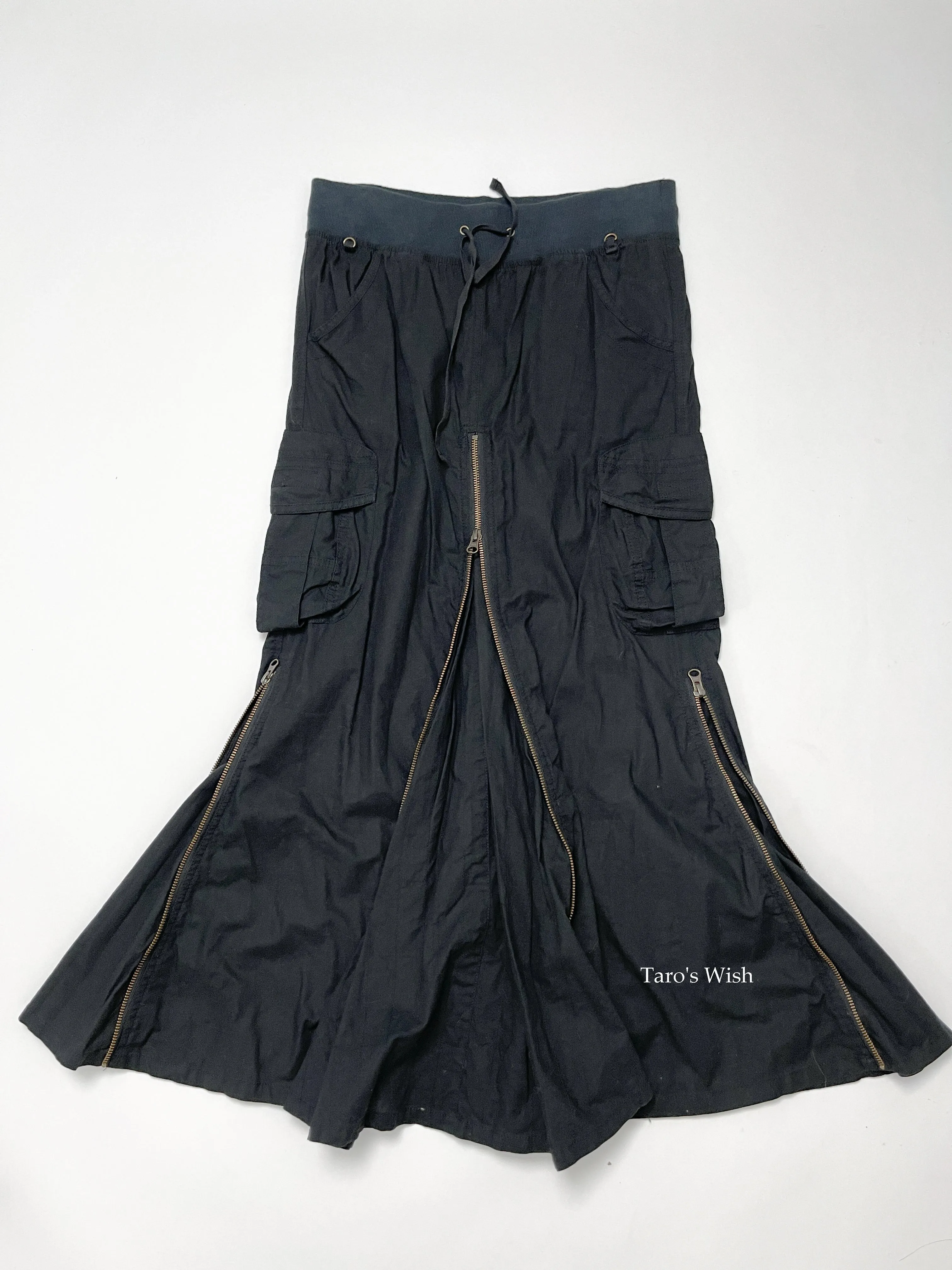 Multi Zip Cargo Maxi Skirt