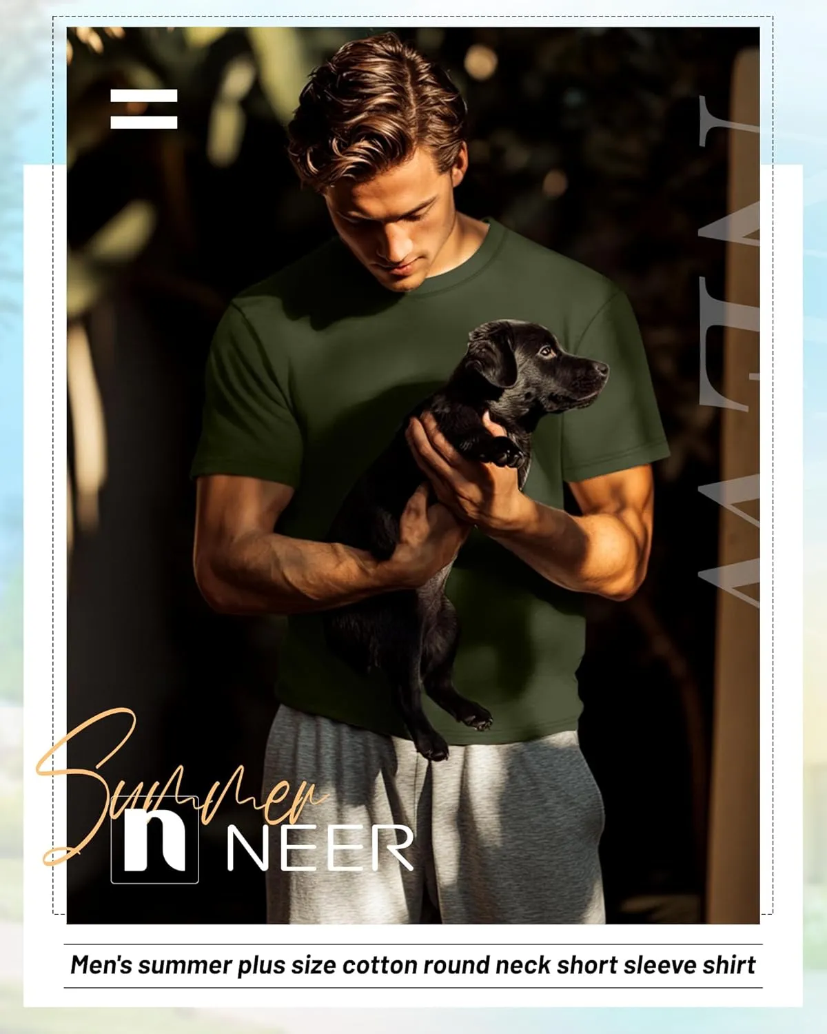 Neer 7 Pack Men's Big and Tall Shirts Summer Cotton Short Sleeve Tee Crew Neck Casual Top Basic Oversize T Shirts