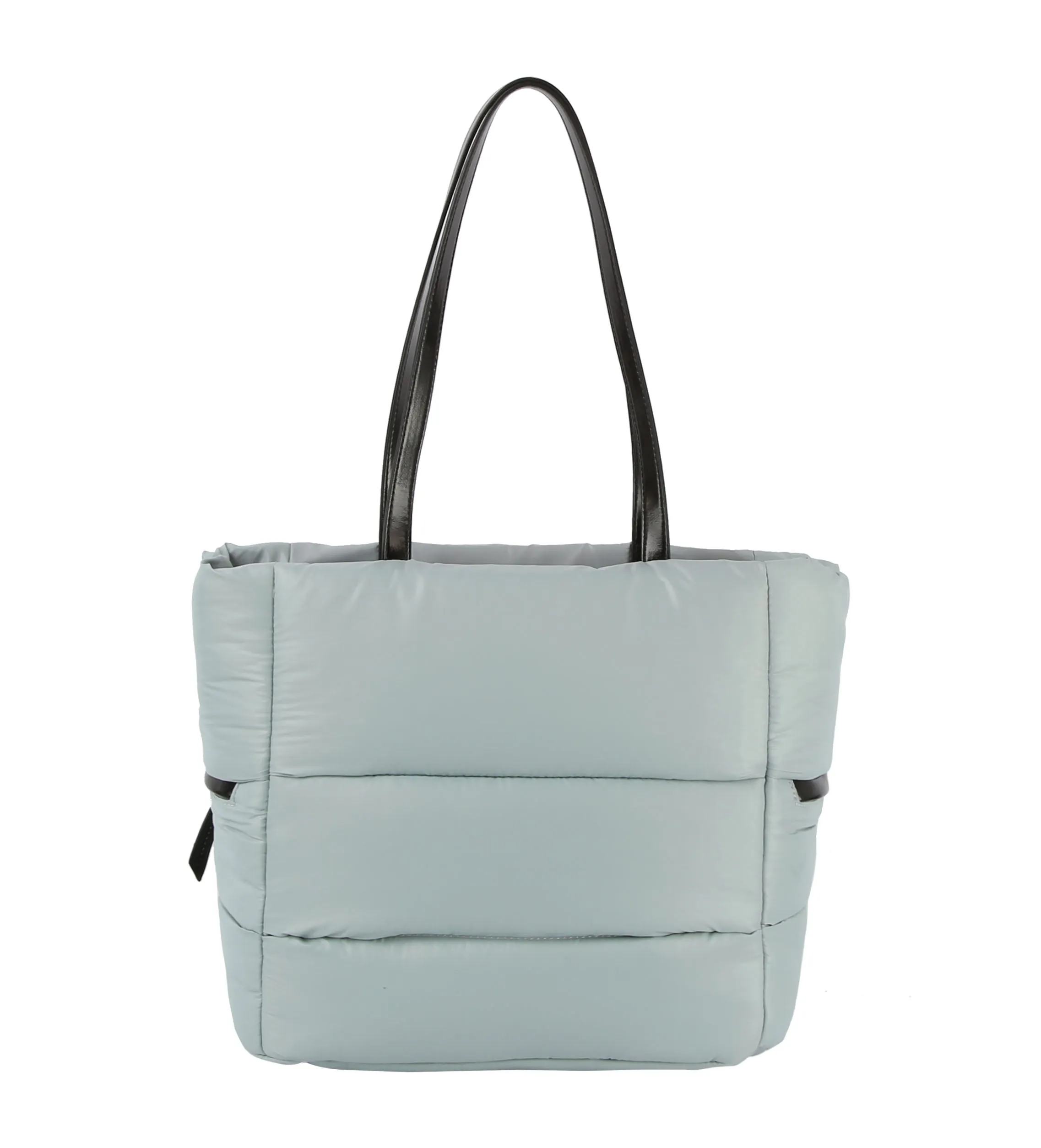 Nylon puffy shopper tote